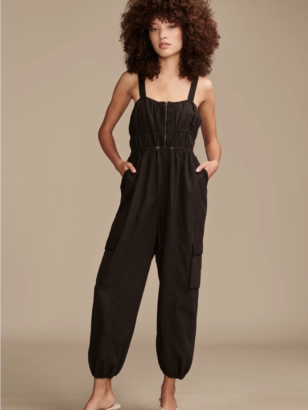 Lucky Brand Women's Black Jogger-Style Military Jumpsuit XL NWT